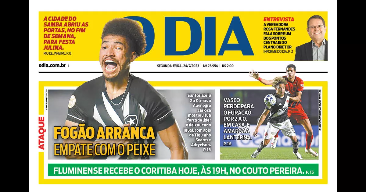 Veja capas de jornais cariocas destacando o líder Botafogo