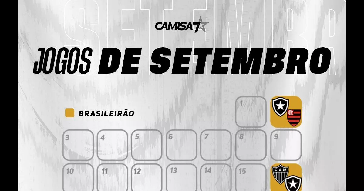 Confira os próximos jogos do Botafogo no mês de Setembro/2023