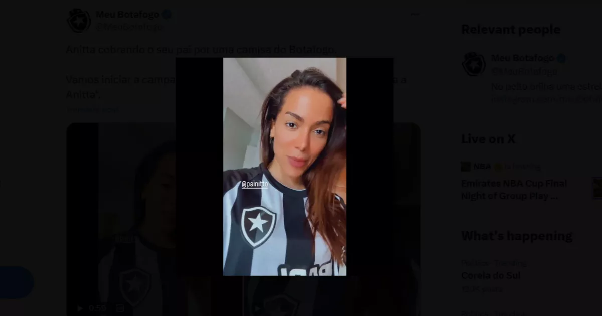 Anitta veste a camisa do Botafogo e revela bastidores do pai